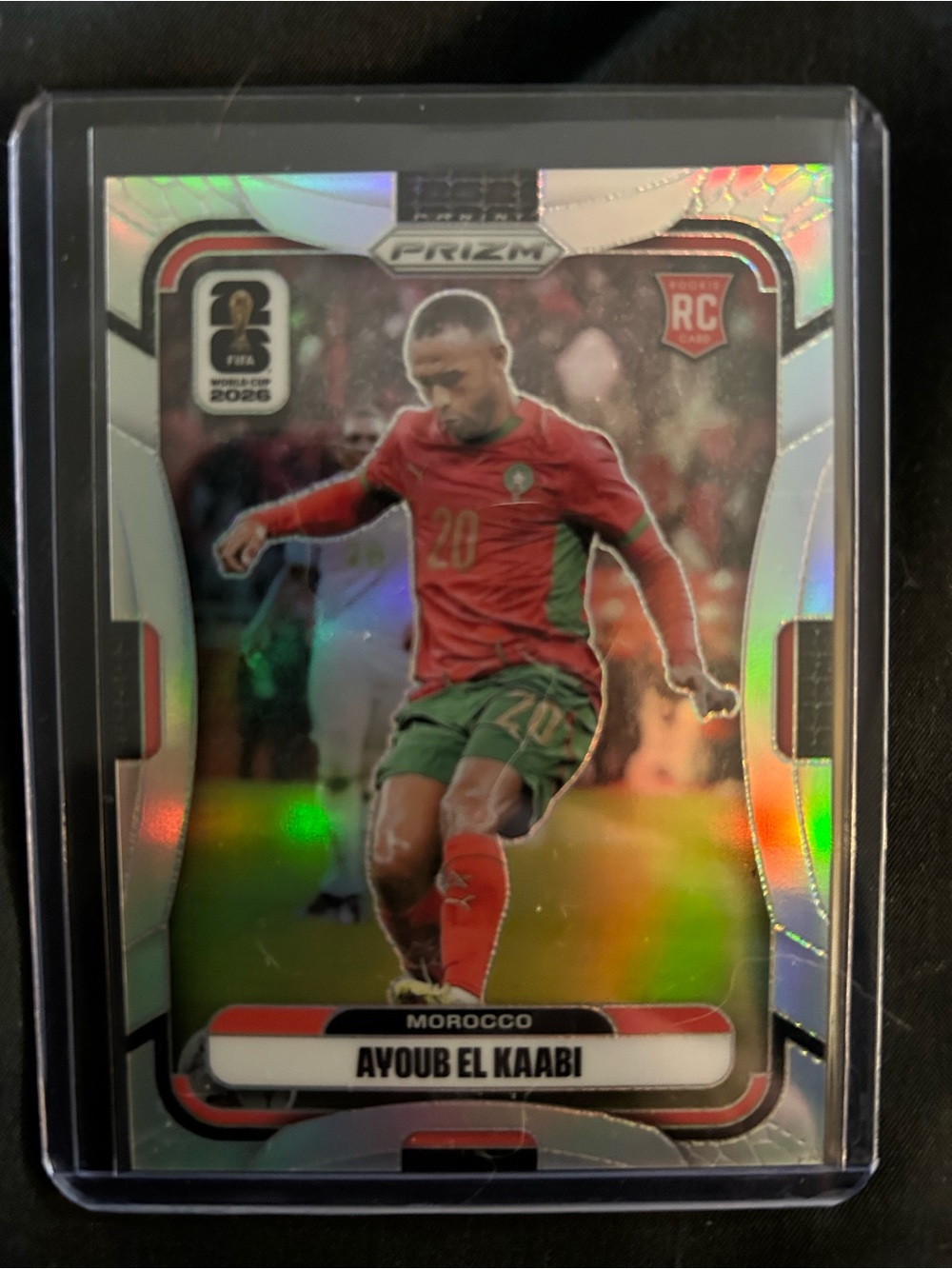 Panini Prizm Ayoub El Kaabi Morocco Soccer Holo Rookie Card - Red/Green